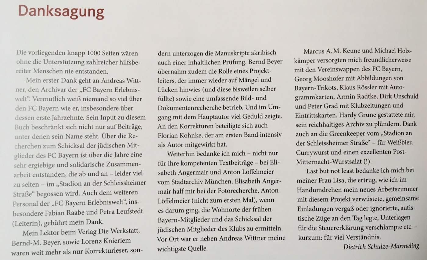 Danksagung in der Bayern Chronik